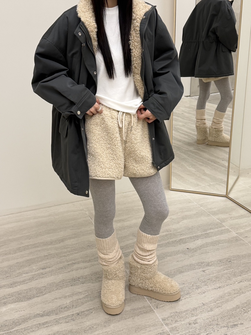 RIVER RAIN韓國直郵㊣女士新品休閑人氣時尚職業短款大衣羊毛RIVER RAIN短款大衣