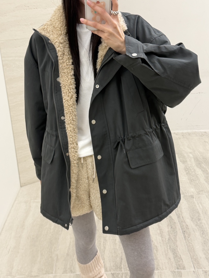 RIVER RAIN韓國直郵㊣女士新品休閑人氣時尚職業短款大衣羊毛RIVER RAIN短款大衣