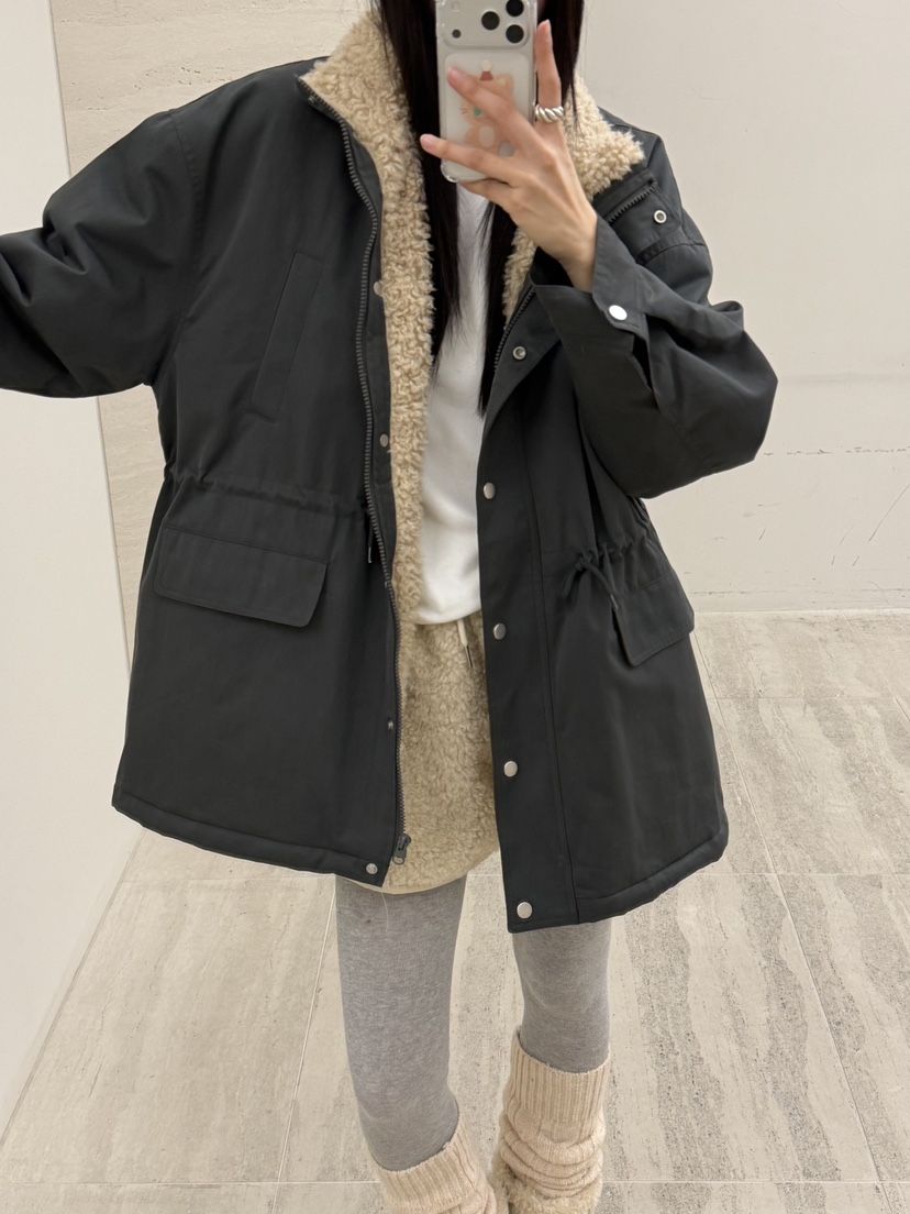 RIVER RAIN韓國直郵㊣女士新品休閑人氣時尚職業短款大衣羊毛RIVER RAIN短款大衣