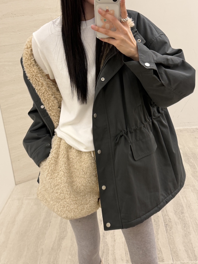 RIVER RAIN韓國直郵㊣女士新品休閑人氣時尚職業短款大衣羊毛RIVER RAIN短款大衣