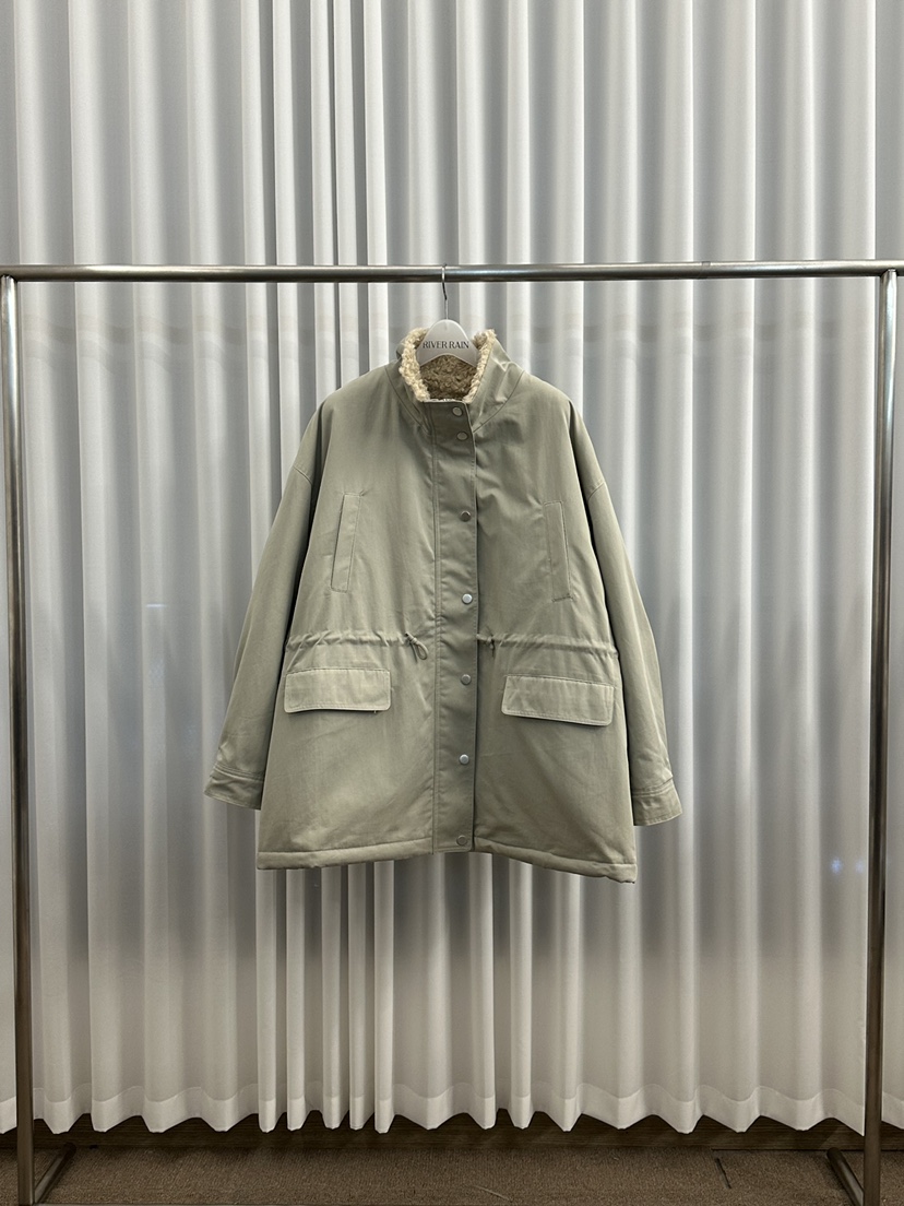 RIVER RAIN韓國直郵㊣女士新品休閑人氣時尚職業短款大衣羊毛RIVER RAIN短款大衣圖色1