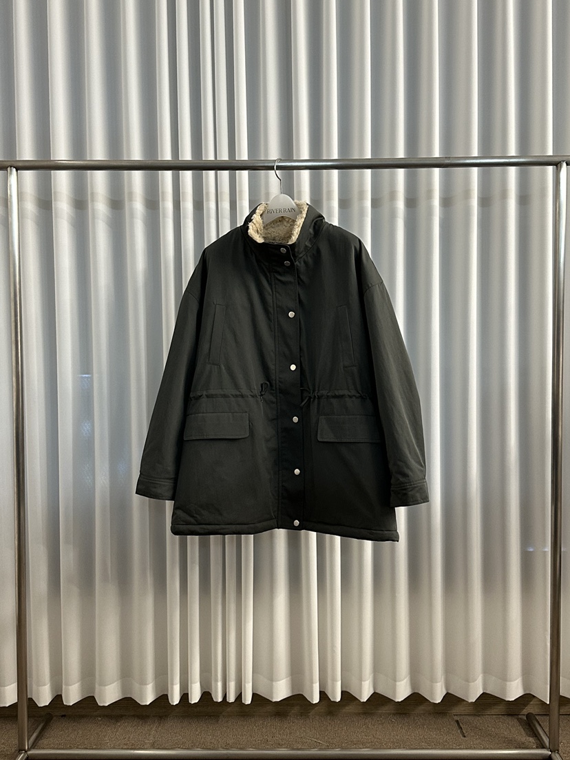 RIVER RAIN韓國直郵㊣女士新品休閑人氣時尚職業短款大衣羊毛RIVER RAIN短款大衣圖色2