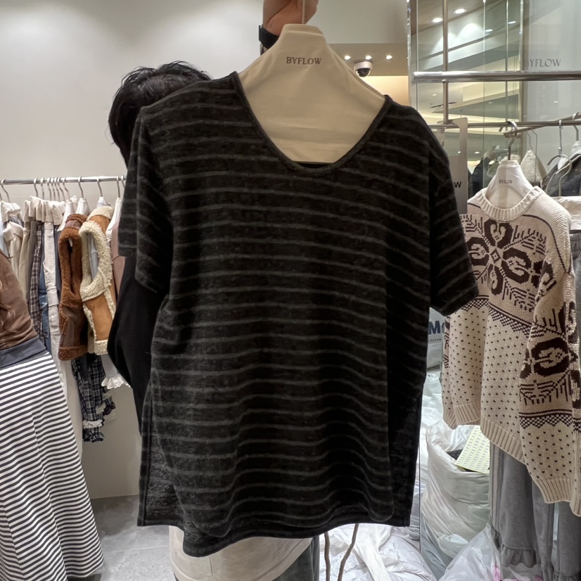 BY FLOW東大門㊣實拍女裝新品職業熱賣人氣推薦休閑時尚T恤BY FLOWT恤圖色1