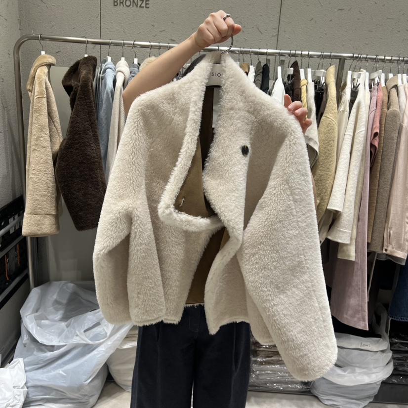 BRONZE韓國代購㊣女裝新品時尚推薦熱賣人氣休閑25秋冬短款大衣BRONZE短款大衣圖色2