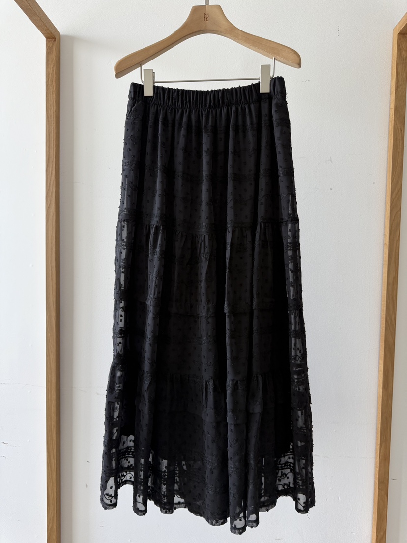 MUSHROOM-A東大門㊣實拍女裝新款人氣25秋冬時尚長裙刺繡雪紡MUSHROOM長裙圖色3