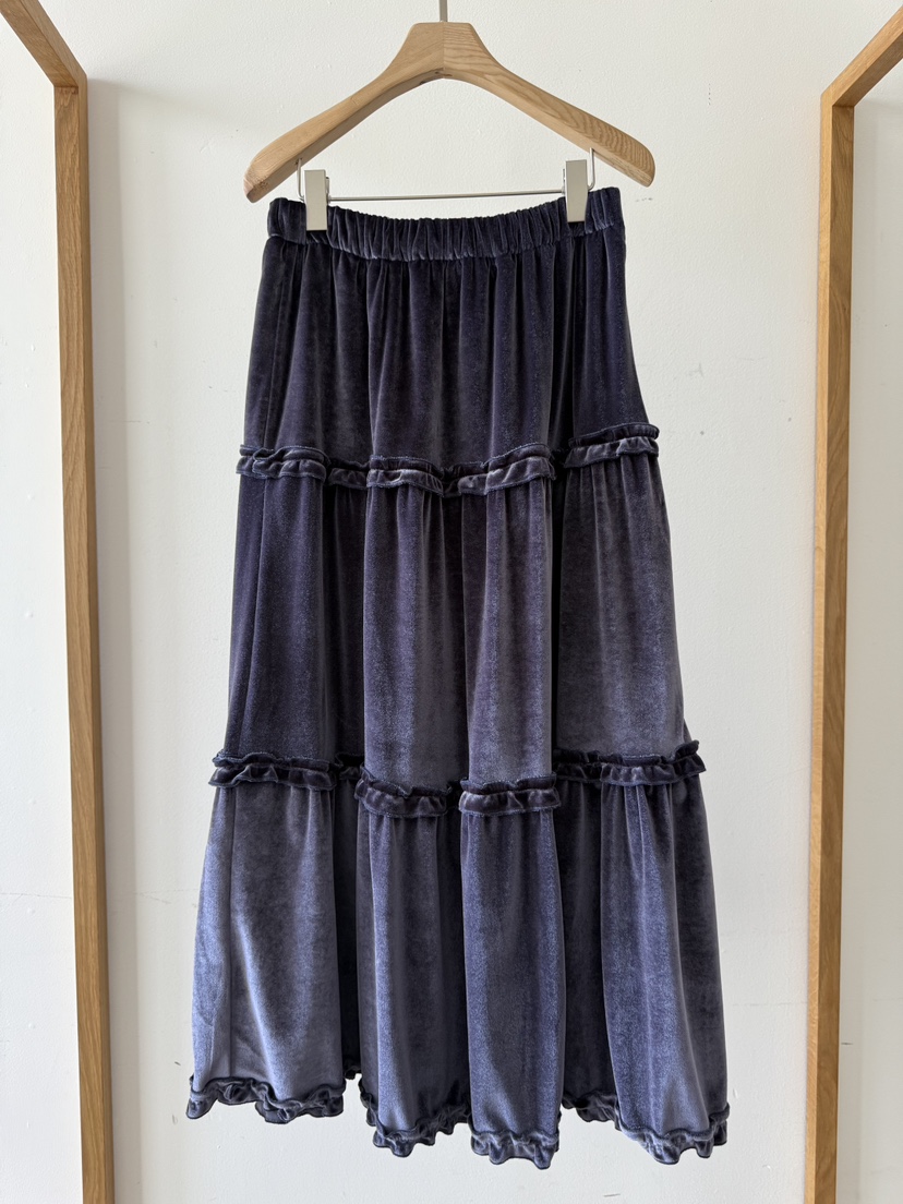 MUSHROOM-A東大門㊣代購女裝新款25秋冬職業休閑長裙天鵝絨MUSHROOM長裙