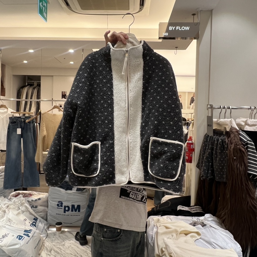 BY FLOW韓國代購㊣女士新品時尚推薦職業熱賣25秋冬夾克拉鏈BY FLOW夾克圖色1