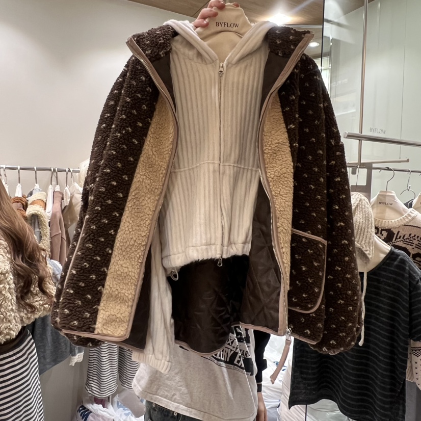 BY FLOW韓國代購㊣女士新品時尚推薦職業熱賣25秋冬夾克拉鏈BY FLOW夾克圖色3