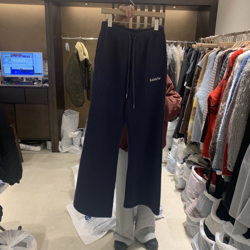 RAWROW韓國代購㊣女士新品推薦25秋冬熱賣休閑人氣休閑褲加絨RAWROW休閑褲圖色1