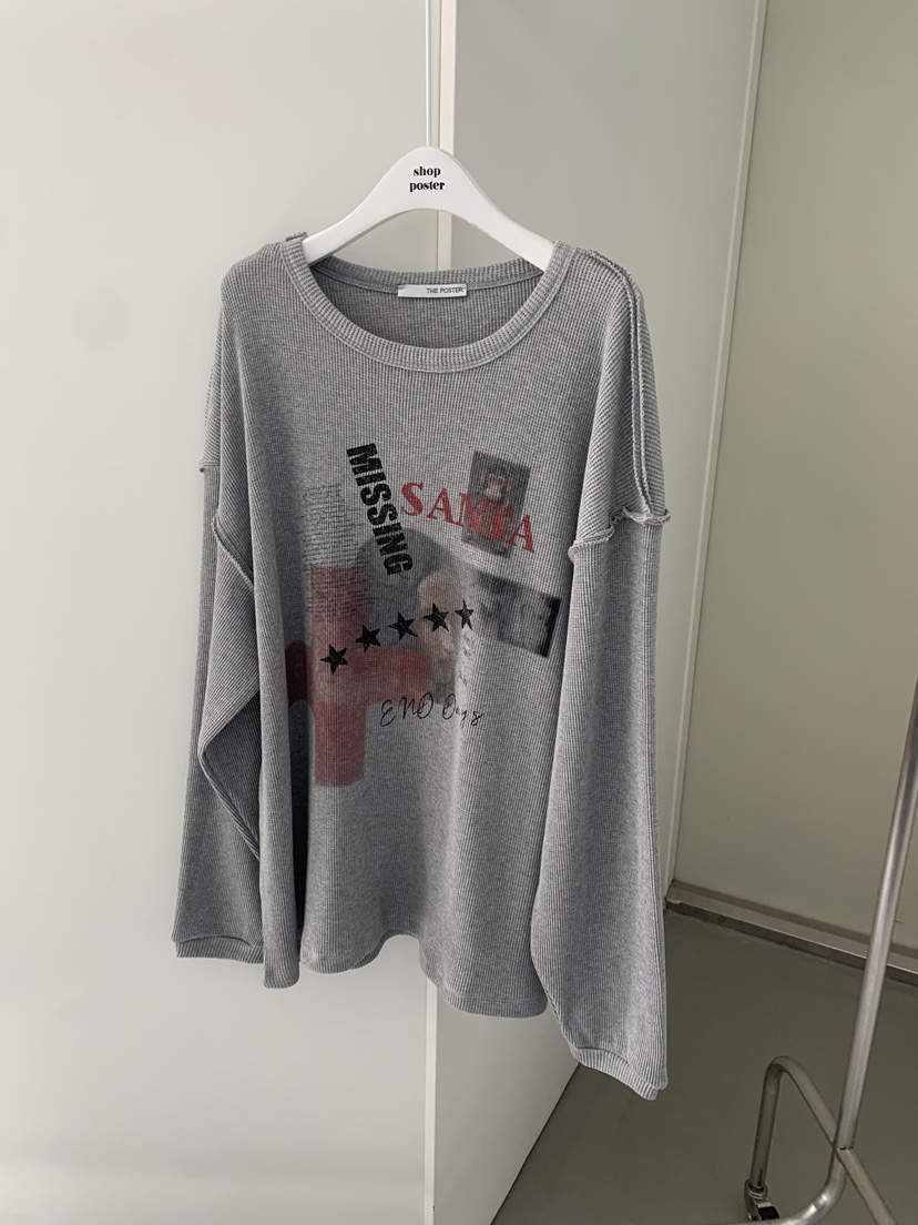 SHOP POSTER東大門㊣代購女裝新款時尚人氣休閑熱賣長袖T恤SHOP_POSTER長袖T恤圖色1