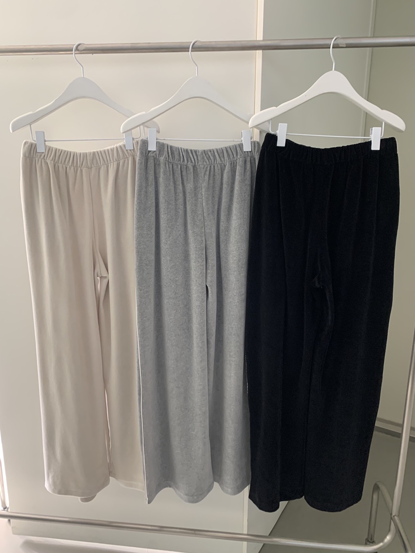 SHOP POSTER東大門㊣代購女裝新品休閑推薦休閑褲天鵝絨褶裥SHOP_POSTER休閑褲