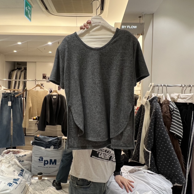 BY FLOW韓國代購㊣女士新品職業熱賣時尚休閑人氣25秋冬T恤BY FLOWT恤圖色1