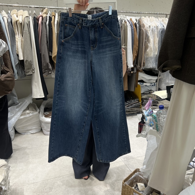 BRONZE東大門㊣實拍女裝新款25秋冬人氣推薦時尚牛仔褲加絨BRONZE牛仔褲圖色1