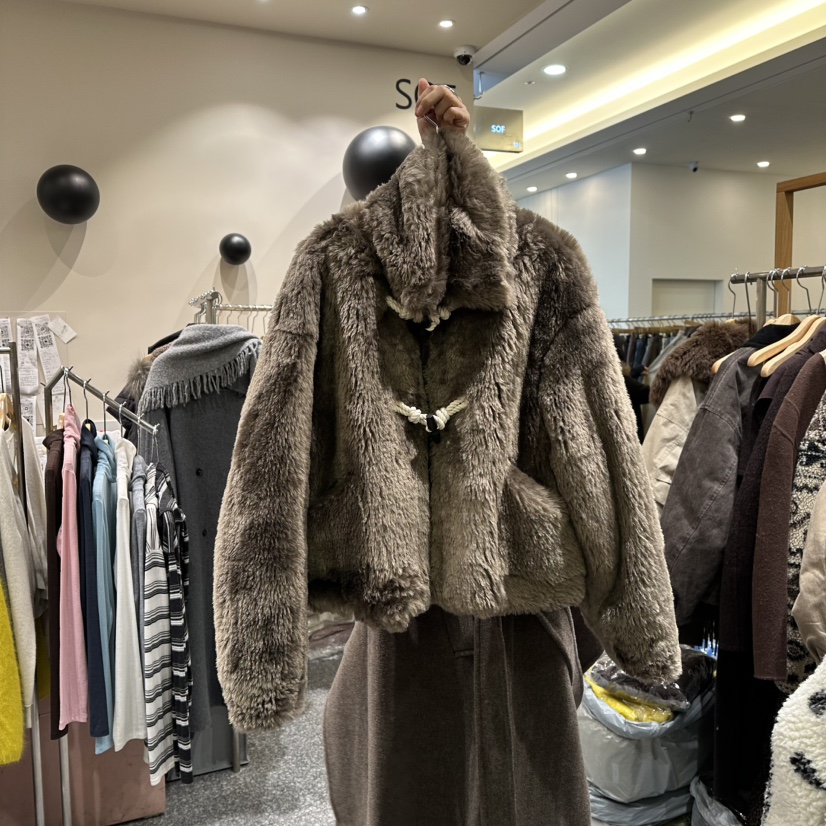 SOF韓國直郵㊣女士新品時尚職業人氣休閑25秋冬熱賣夾克毛皮SOF夾克圖色2