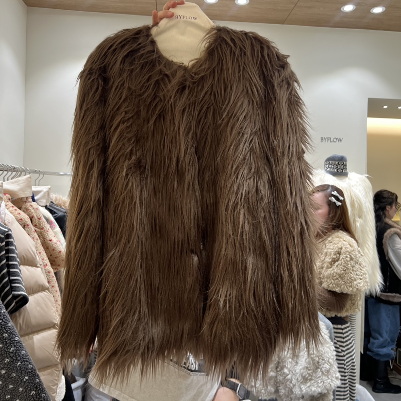 BY FLOW韓國代購㊣女士新款推薦25秋冬時尚休閑人氣短款大衣BY FLOW短款大衣圖色1