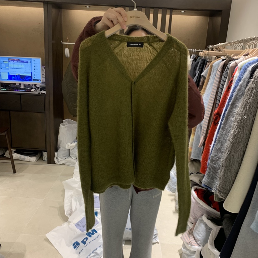 RAWROW東大門㊣代購女裝新品推薦熱賣時尚休閑針織衫馬海毛RAWROW針織衫圖色1