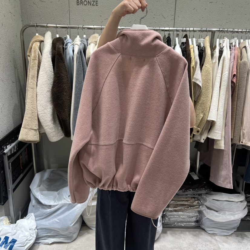 BRONZE韓國代購㊣女裝新款人氣時尚職業熱賣夾克拉鏈加絨貂皮BRONZE夾克