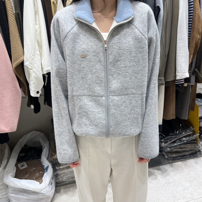 BRONZE韓國代購㊣女裝新款人氣時尚職業熱賣夾克拉鏈加絨貂皮BRONZE夾克圖色1