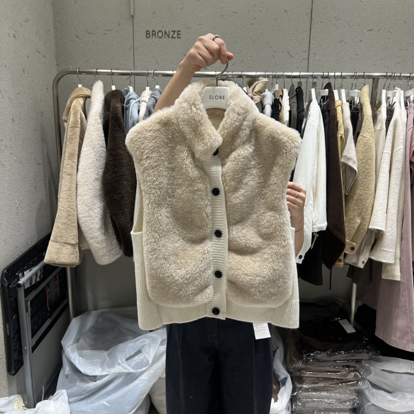 BRONZE東大門㊣直郵女士新品25秋冬時尚人氣休閑熱賣馬甲毛皮BRONZE馬甲圖色2