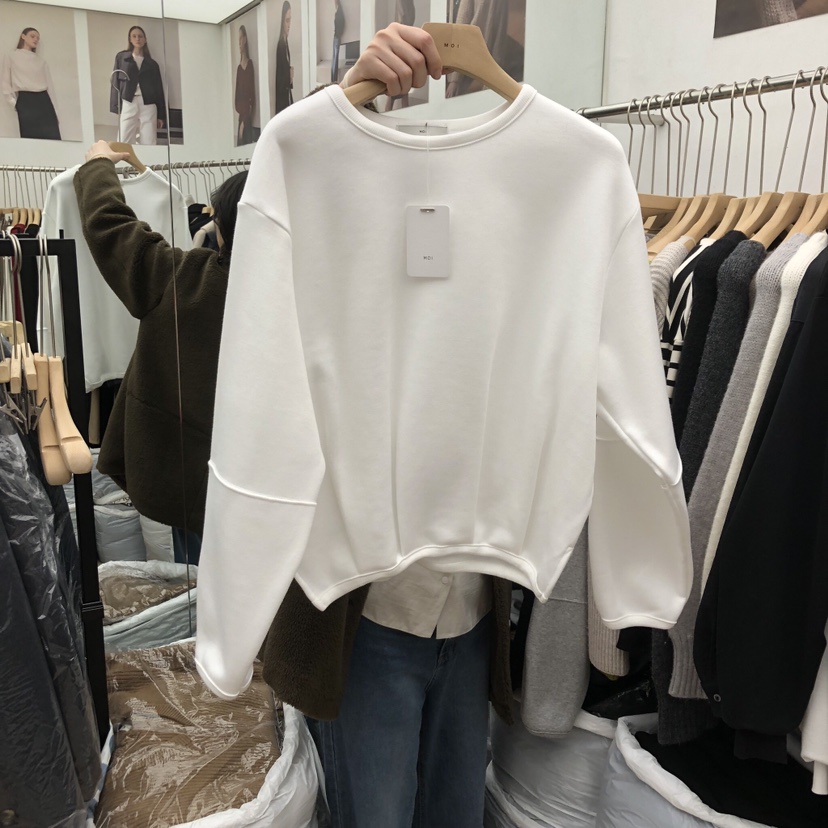 MOI-A東大門㊣代購女士新款25秋冬推薦時尚職業休閑衛衣加絨MOI-A衛衣圖色1