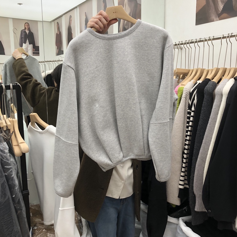 MOI-A東大門㊣代購女士新款25秋冬推薦時尚職業休閑衛衣加絨MOI-A衛衣圖色2