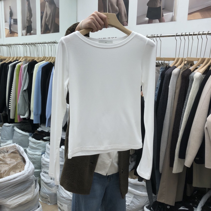 MOI-A東大門㊣直郵女士新款人氣熱賣推薦休閑職業時尚長袖T恤MOI-A長袖T恤圖色1