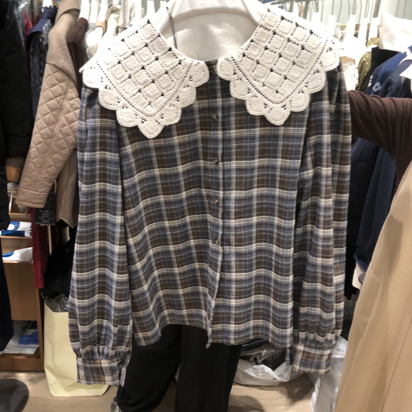 OGI東大門㊣直郵女士新款時尚推薦25秋冬人氣休閑襯衫蕾絲衫FLat OGI襯衫/蕾絲衫圖色2