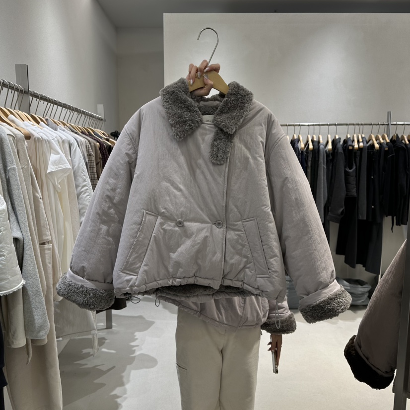 OVU東大門㊣代購女裝新款時尚熱賣25秋冬職業推薦人氣短款棉服OVU短款棉服圖色1