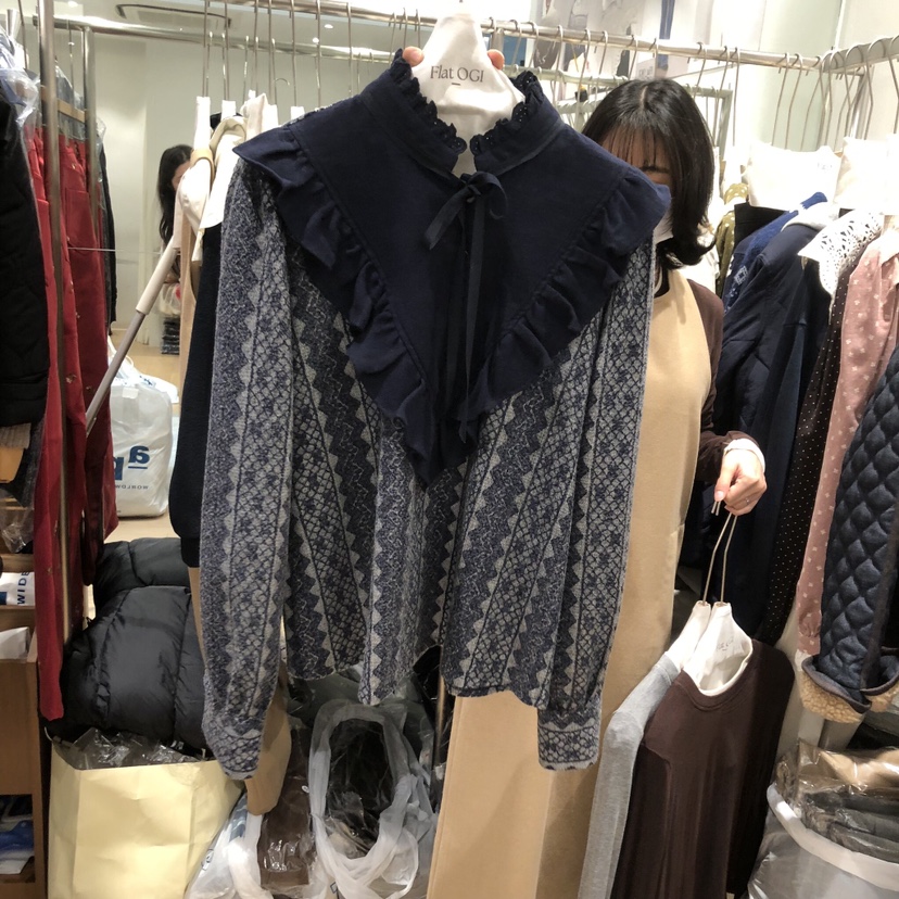 OGI韓國代購㊣女裝新款25秋冬時尚人氣休閑推薦職業襯衫蕾絲衫FLat OGI襯衫/蕾絲衫圖色2