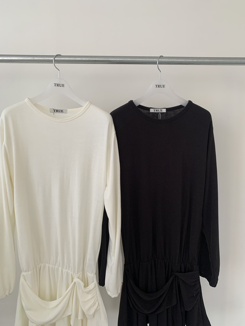 TRUE韓國代購㊣女裝新款人氣休閑25秋冬職業推薦時尚連衣裙TRUE連衣裙