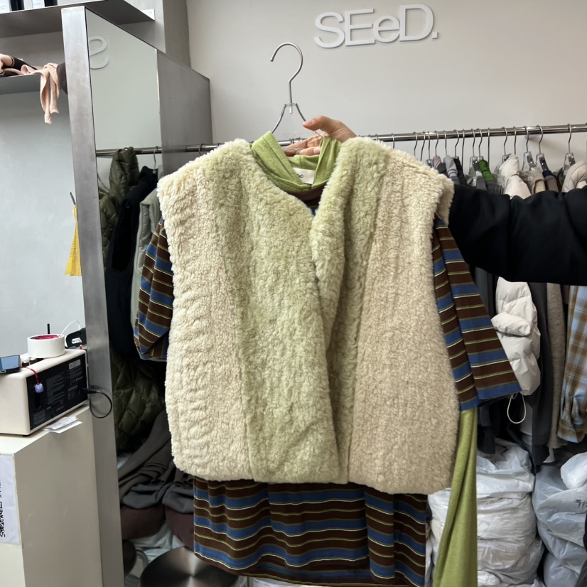 LEESEED-A東大門㊣實拍女裝新款25秋冬推薦馬甲不含內搭雙面SEeD/LEESEED馬甲圖色2