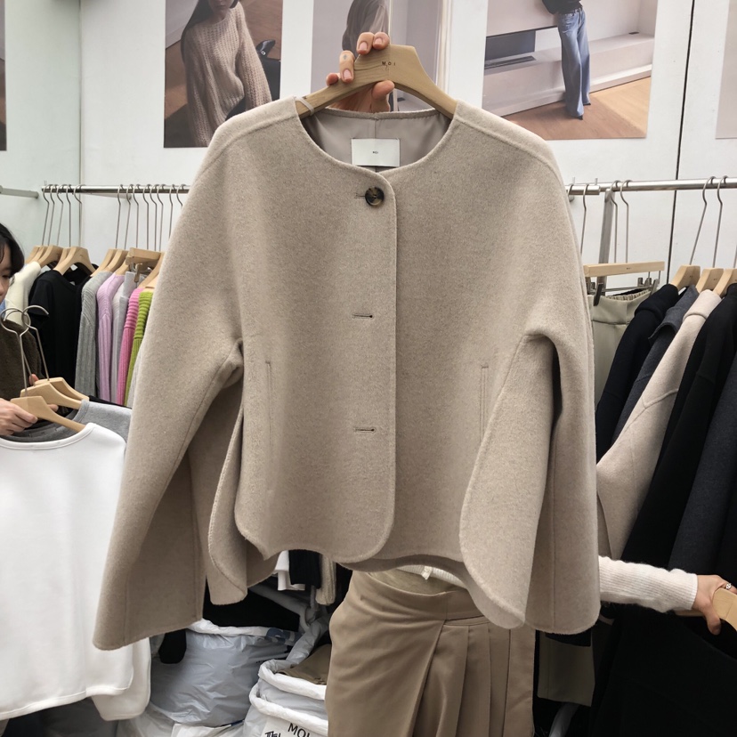MOI-A東大門㊣直郵女士新品職業熱賣推薦25秋冬人氣短款大衣MOI-A短款大衣圖色1