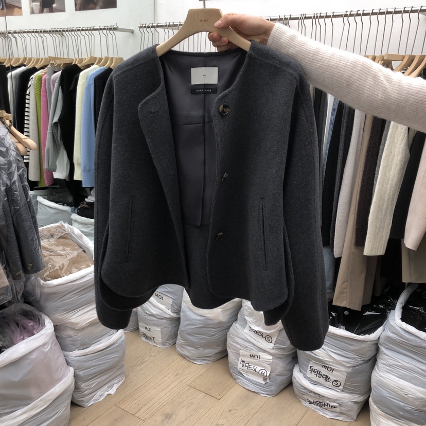 MOI-A東大門㊣直郵女士新品職業熱賣推薦25秋冬人氣短款大衣MOI-A短款大衣圖色3