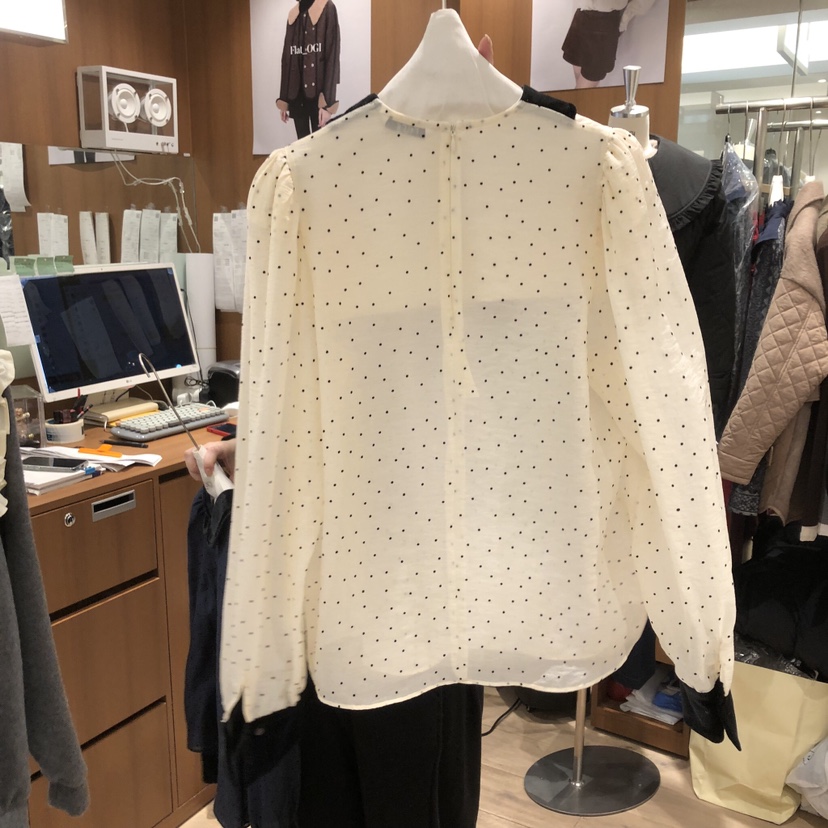 OGI韓國代購㊣女士新品推薦熱賣時尚職業休閑25秋冬襯衫蕾絲衫FLat OGI襯衫/蕾絲衫