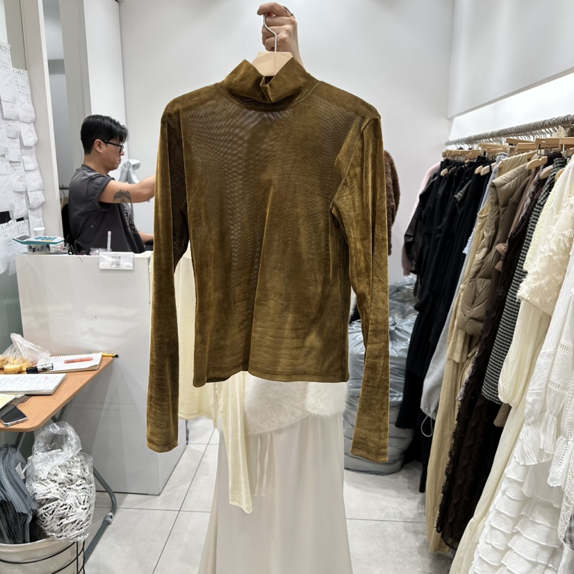 XPARTY東大門㊣直郵女裝新款休閑熱賣推薦時尚長袖T恤天鵝絨XPARTY長袖T恤圖色3