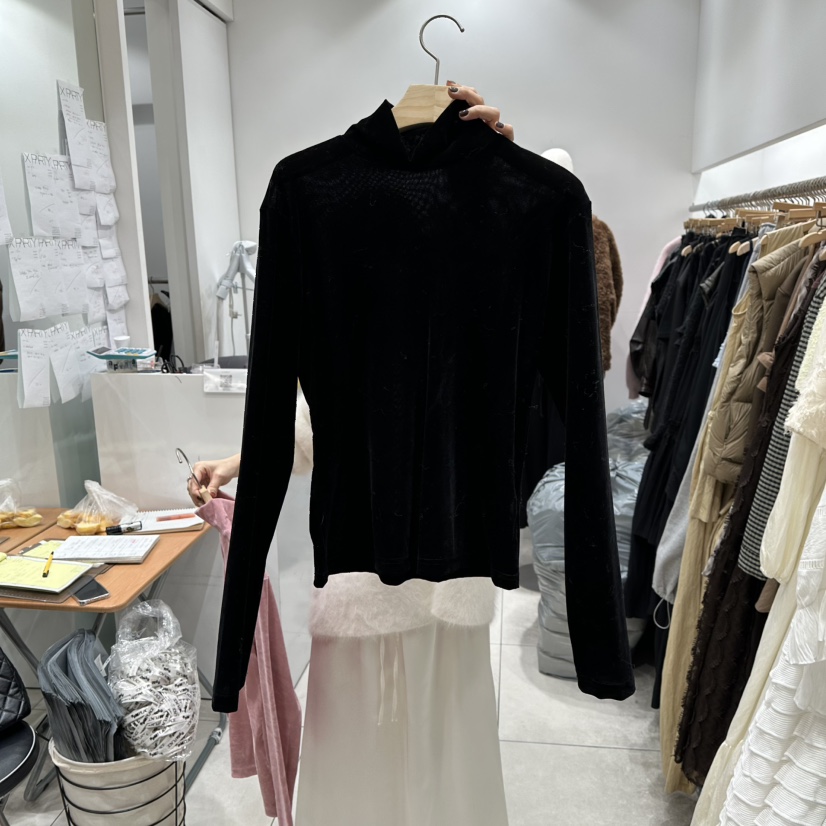 XPARTY東大門㊣直郵女裝新款休閑熱賣推薦時尚長袖T恤天鵝絨XPARTY長袖T恤圖色4