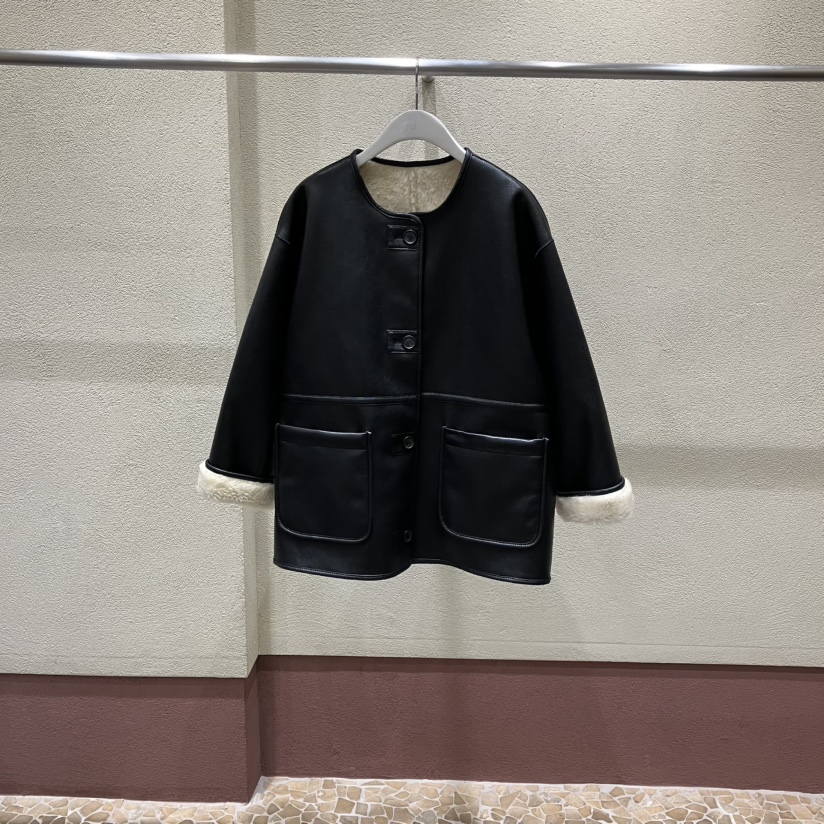 BROCCOLISALAD東大門㊣代購女裝新品職業25秋冬休閑夾克皮革BROCCOLISALAD夾克圖色2