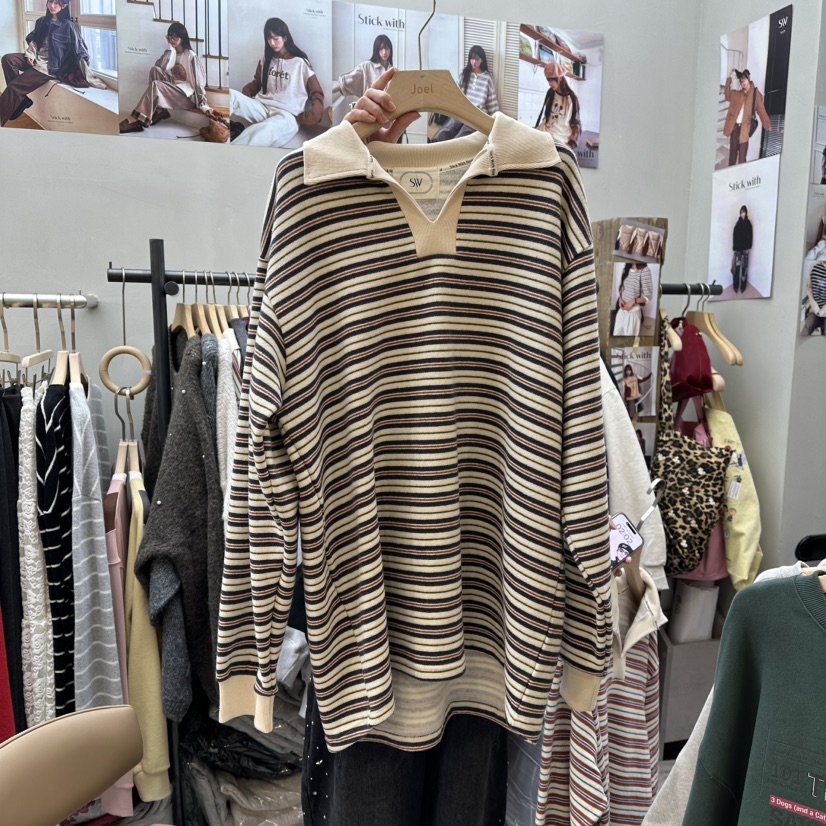 STICK WITH韓國代購㊣女裝新品休閑職業熱賣時尚人氣推薦衛衣STICK WITH衛衣圖色1