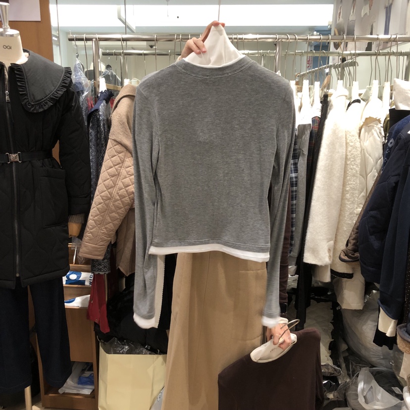 OGI東大門㊣直郵女士新品推薦職業休閑時尚人氣長袖T恤羊毛FLat OGI長袖T恤