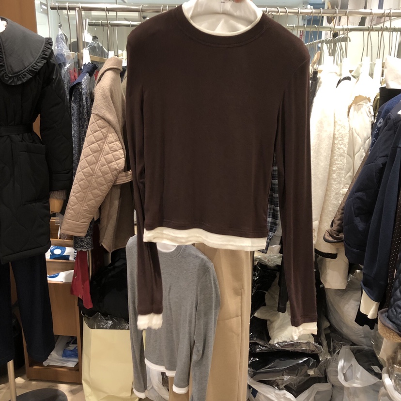 OGI東大門㊣直郵女士新品推薦職業休閑時尚人氣長袖T恤羊毛FLat OGI長袖T恤圖色1