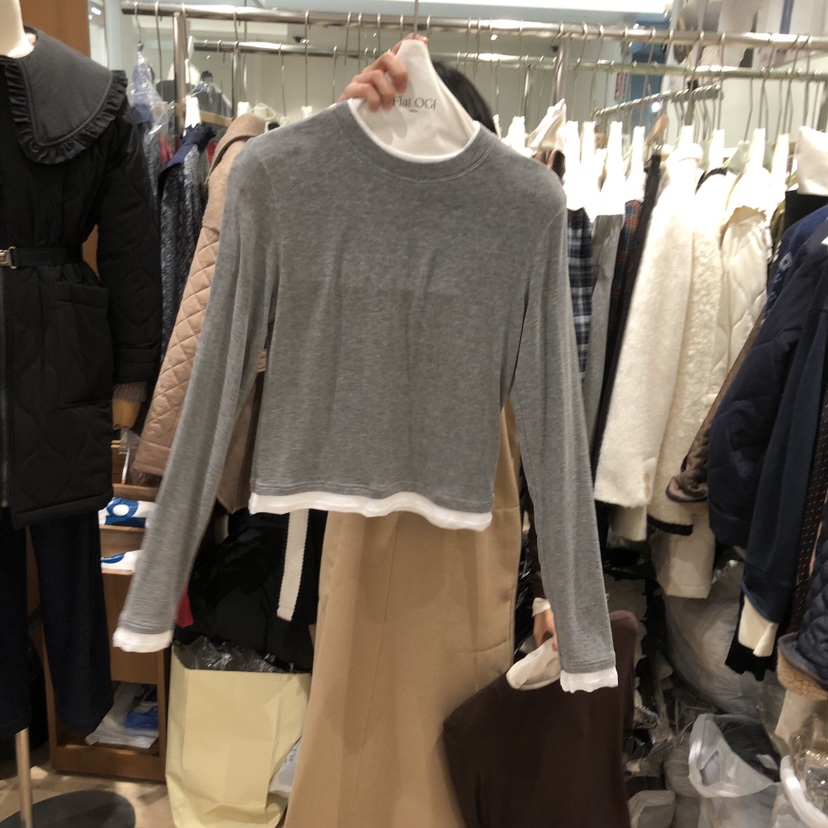 OGI東大門㊣直郵女士新品推薦職業休閑時尚人氣長袖T恤羊毛FLat OGI長袖T恤圖色2