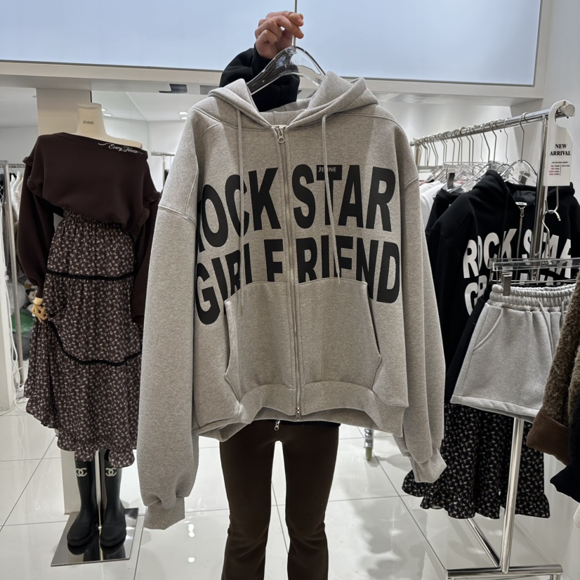 JENNIE東大門㊣代購女士新款時尚推薦休閑25秋冬職業衛衣拉鏈JENNIE/VENEFIT衛衣圖色1