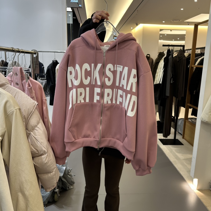 JENNIE東大門㊣代購女士新款時尚推薦休閑25秋冬職業衛衣拉鏈JENNIE/VENEFIT衛衣圖色2