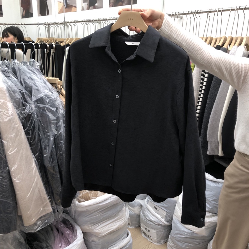 MOI-A韓國直郵㊣女裝新款25秋冬時尚休閑推薦熱賣襯衫蕾絲衫MOI-A襯衫/蕾絲衫圖色2