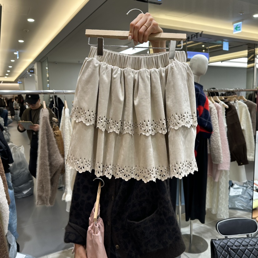 XPARTY東大門㊣實拍女士新款25秋冬休閑推薦熱賣職業裙褲麂皮XPARTY裙褲