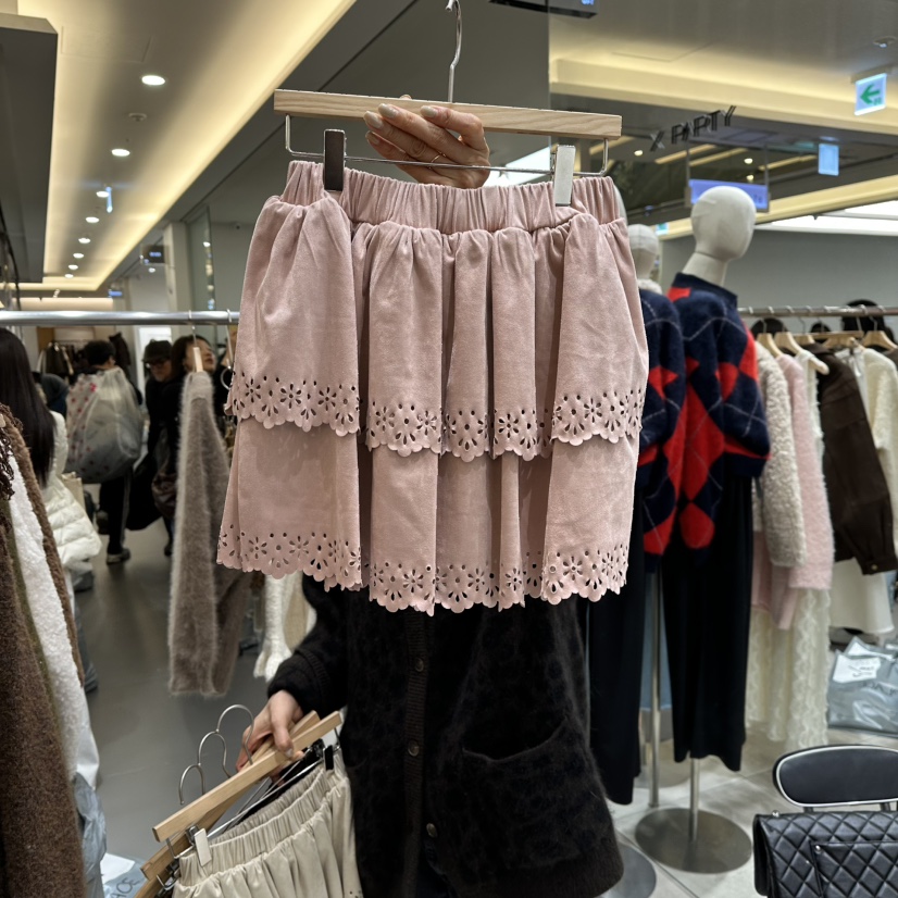 XPARTY東大門㊣實拍女士新款25秋冬休閑推薦熱賣職業裙褲麂皮XPARTY裙褲圖色1