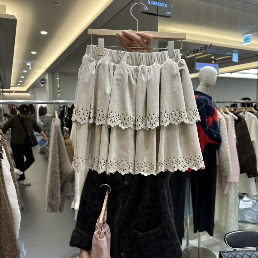 XPARTY東大門㊣實拍女士新款25秋冬休閑推薦熱賣職業裙褲麂皮XPARTY裙褲圖色2