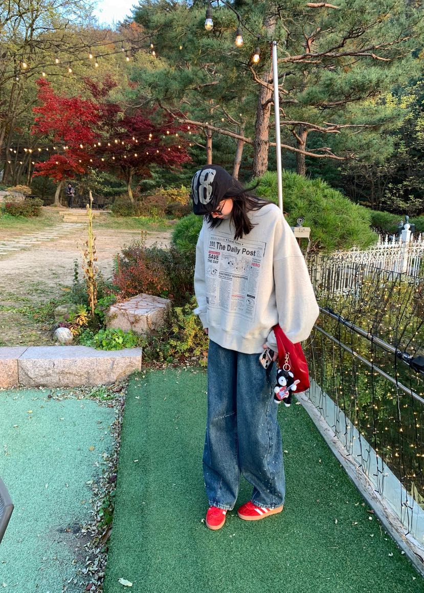 STICK WITH東大門㊣直郵女裝新款職業熱賣25秋冬休閑衛衣加絨STICK WITH衛衣