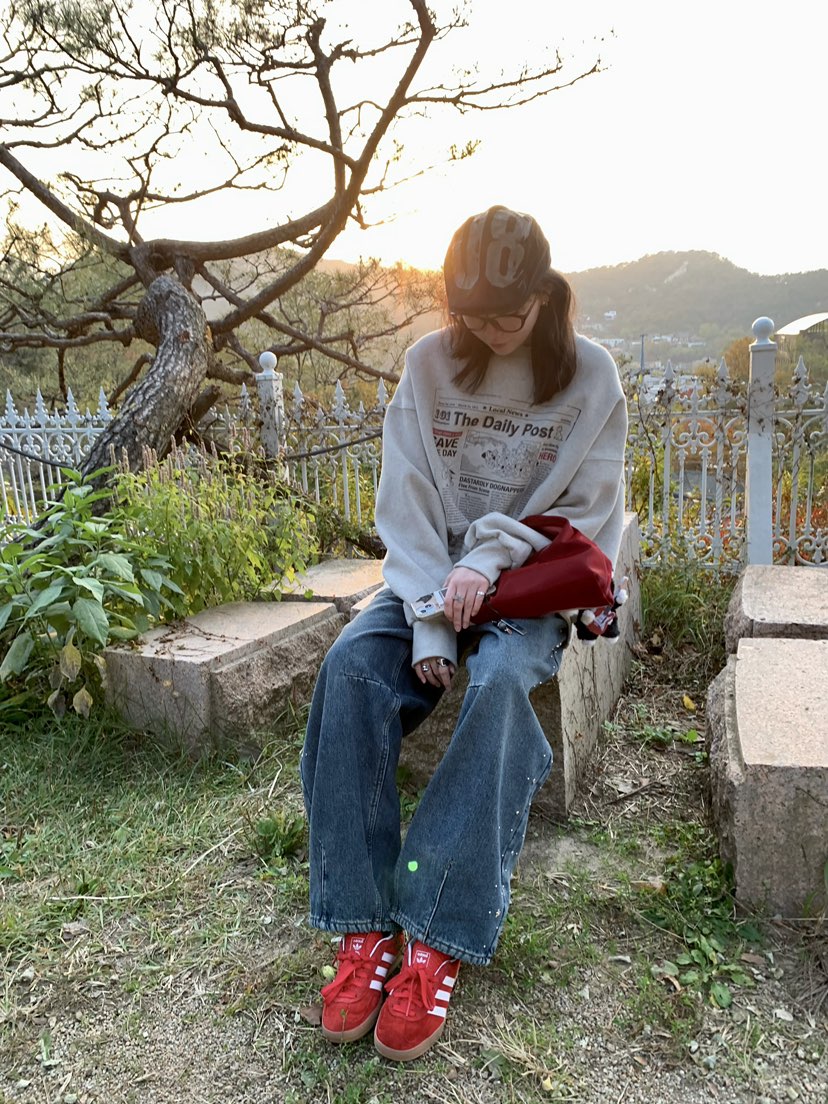 STICK WITH東大門㊣直郵女裝新款職業熱賣25秋冬休閑衛衣加絨STICK WITH衛衣