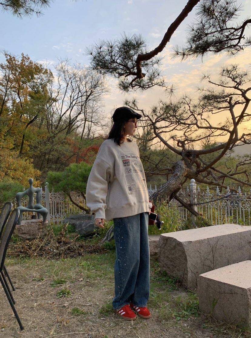 STICK WITH東大門㊣直郵女裝新款職業熱賣25秋冬休閑衛衣加絨STICK WITH衛衣